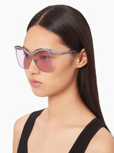 Load image into Gallery viewer, High-tide oversize shiny lilac gold Sunglasses
