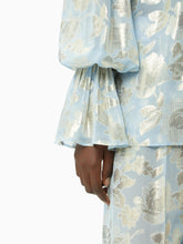 Charger l&#39;image dans la galerie, Lurex cut out shirt in light blue - Nina Ricci
