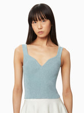 Charger l&#39;image dans la galerie, Sleeveless heart neckline top in light blue - Nina Ricci
