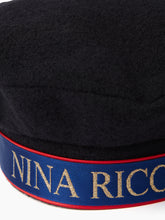 Charger l&#39;image dans la galerie, WOOL BERET WITH NINA RICCI LOGO IN BLACK - Nina Ricci
