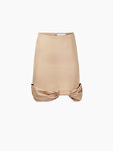 Charger l&#39;image dans la galerie, COTTON BOW PEPLUM MIDI SKIRT IN BEIGE - Nina Ricci
