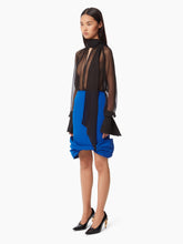 Charger l&#39;image dans la galerie, TAFFETA BOW PEPLUM MIDI SKIRT IN BLUE - Nina Ricci
