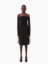 Charger l&#39;image dans la galerie, PLEATED SKIRT IN POLKA-DOT TULLE IN BLACK - Nina Ricci
