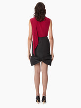 Load image into Gallery viewer, TAFFETA BOW PEPLUM MIDI SKIRT
