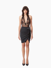 Charger l&#39;image dans la galerie, PINSTRIPE DRAPED MIDI SKIRT - NINA RICCI
