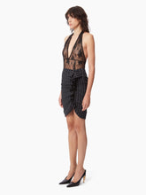 Load image into Gallery viewer, PINSTRIPE DRAPED MIDI SKIRT - NINA RICCI
