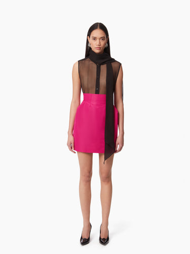 TAFFETA HIGH-WAISTED MINI SKIRT IN PINK - Nina Ricci