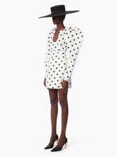 Charger l&#39;image dans la galerie, TAFFETA HIGH-WAISTED MINI SKIRT IN BLACK AND WHITE - Nina Ricci
