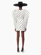 Charger l&#39;image dans la galerie, TAFFETA HIGH-WAISTED MINI SKIRT IN BLACK AND WHITE - Nina Ricci
