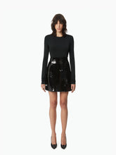 Cargar imagen en el visor de la galería, SEQUIN MINI SKIRT IN BLACK - Nina Ricci
