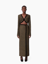 Charger l&#39;image dans la galerie, LONG HOUNDSTOOTH TWEED SKIRT - NINA RICCI
