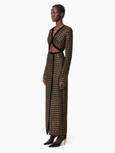 Charger l&#39;image dans la galerie, LONG HOUNDSTOOTH TWEED SKIRT - NINA RICCI
