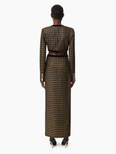 Charger l&#39;image dans la galerie, LONG HOUNDSTOOTH TWEED SKIRT - NINA RICCI
