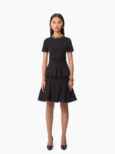 Charger l&#39;image dans la galerie, WOOL PEPLUM MIDI SKIRT IN BLACK - Nina Ricci
