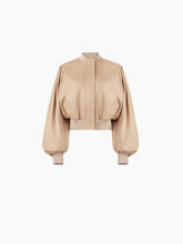 Charger l&#39;image dans la galerie, CROPPED BOMBER IN COTTON TWILL IN BEIGE - Nina Ricci
