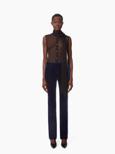 Charger l&#39;image dans la galerie, FLUID VELVET STRAIGHT PANTS IN BLUE - NINA RICCI
