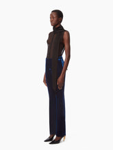 Cargar imagen en el visor de la galería, FLUID VELVET STRAIGHT PANTS IN BLUE - NINA RICCI
