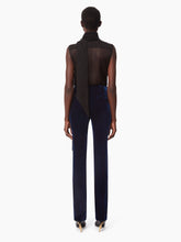 Charger l&#39;image dans la galerie, FLUID VELVET STRAIGHT PANTS IN BLUE - NINA RICCI
