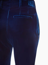 Cargar imagen en el visor de la galería, FLUID VELVET STRAIGHT PANTS IN BLUE - NINA RICCI
