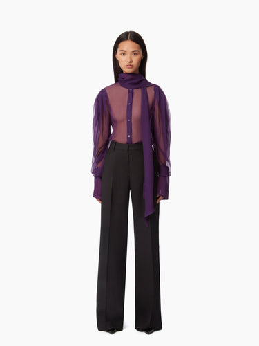 WOOL GABARDINE STRAIGHT PANTS - NINA RICCI