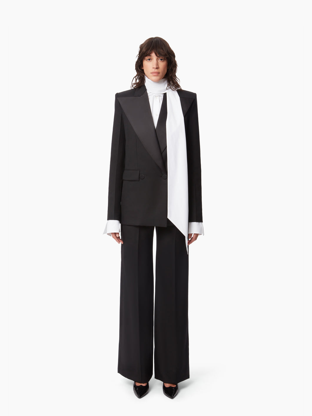 WIDE LEG PANTS WITH SATIN TRIM - Nina Ricci