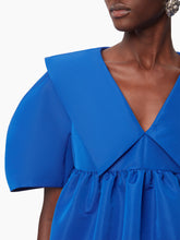 Charger l&#39;image dans la galerie, TAFFETA BABYDOLL DRESS IN BLUE - Nina Ricci
