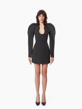 Cargar imagen en el visor de la galería, MINI DRESS WITH LONG COCOON SLEEVES IN BLACK - Nina Ricci
