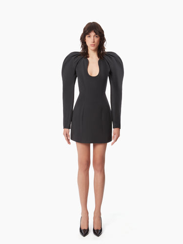 MINI DRESS WITH LONG COCOON SLEEVES IN BLACK - Nina Ricci