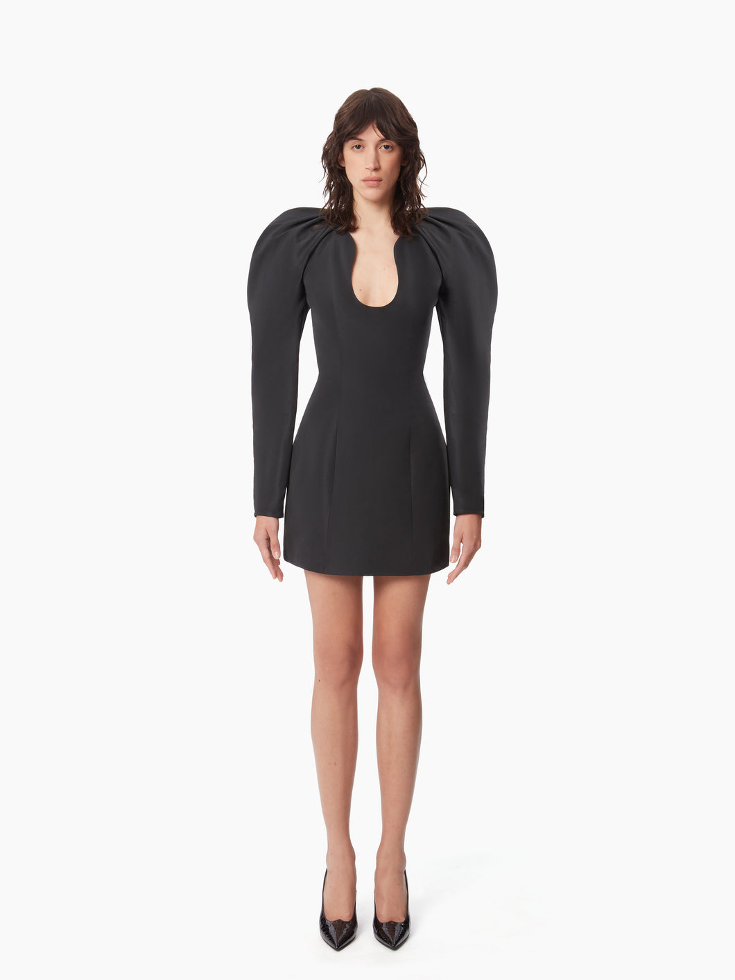 MINI DRESS WITH LONG COCOON SLEEVES IN BLACK - Nina Ricci