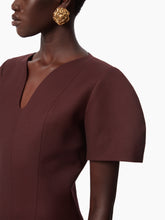 Charger l&#39;image dans la galerie, PEPLUM DRESS IN WOOL IN RED - Nina Ricci
