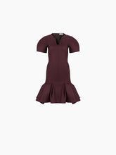 Charger l&#39;image dans la galerie, PEPLUM DRESS IN WOOL IN RED - Nina Ricci
