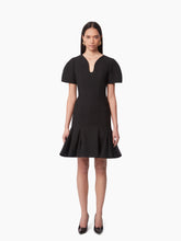 Charger l&#39;image dans la galerie, PEPLUM DRESS IN WOOL IN BLACK - Nina Ricci
