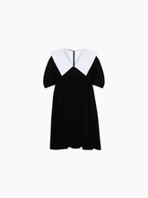 Charger l&#39;image dans la galerie, VELVET BABYDOLL DRESS IN BLACK - Nina Ricci
