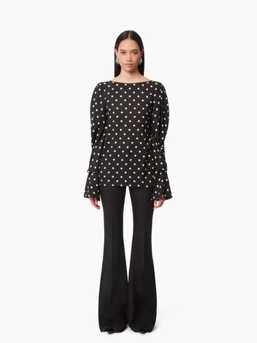 Blouse With Puff Sleeves in Black - Nina Ricci