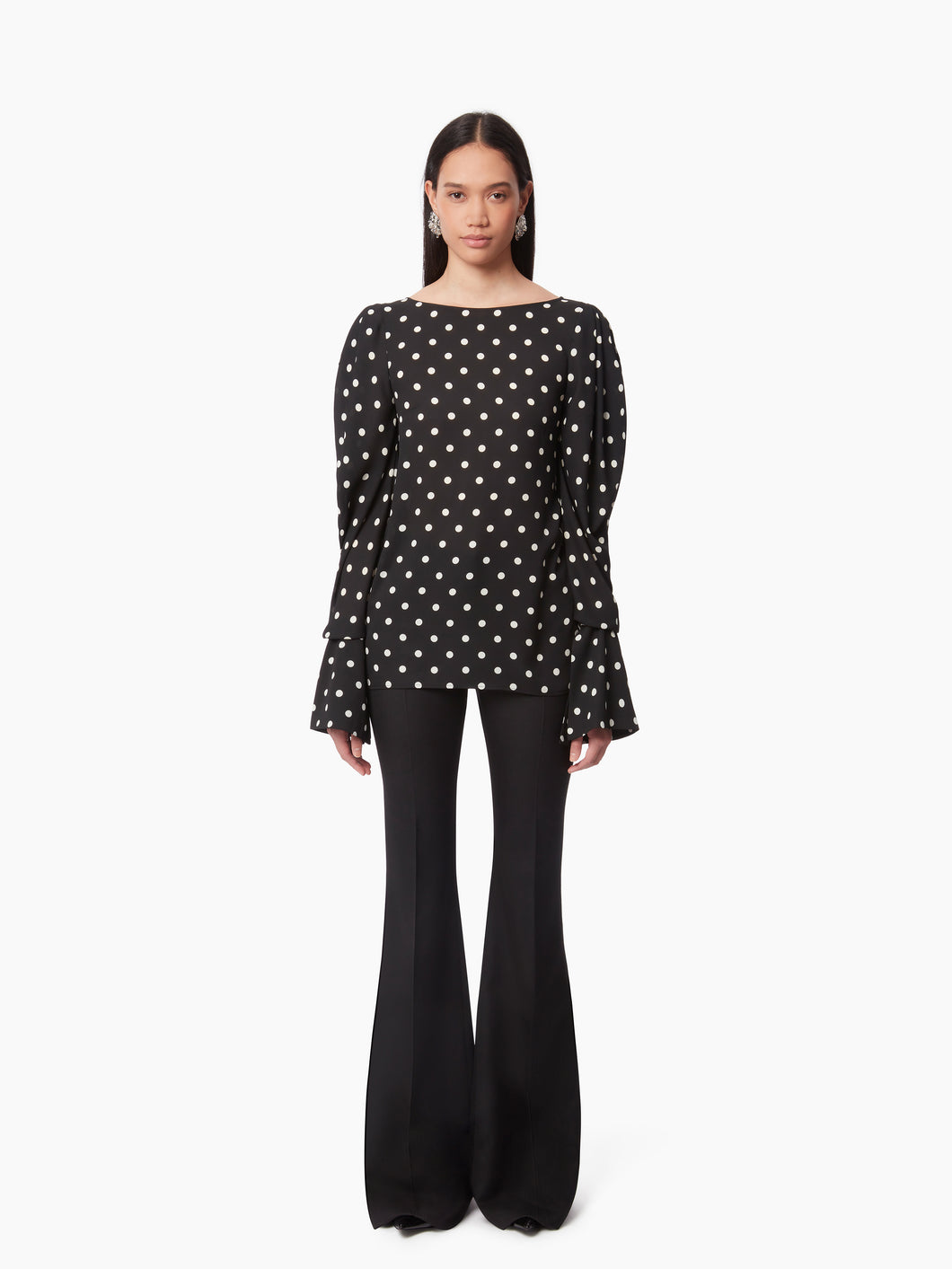 Blouse With Puff Sleeves in Black - Nina Ricci