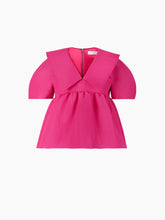 Charger l&#39;image dans la galerie, TAFFETA BABYDOLL TOP IN PINK - Nina Ricci
