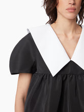 Charger l&#39;image dans la galerie, TAFFETA BABYDOLL TOP IN BLACK - Nina Ricci
