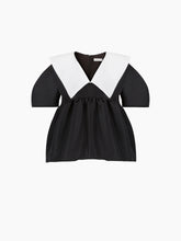 Charger l&#39;image dans la galerie, TAFFETA BABYDOLL TOP IN BLACK - Nina Ricci
