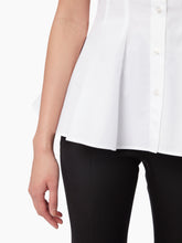 Cargar imagen en el visor de la galería, COTTON POPLIN PEPLUM SHIRT IN WHITE - Nina Ricci
