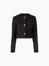 Cargar imagen en el visor de la galería, ROUND COLLAR JACKET IN TWEED IN BLACK - Nina Ricci
