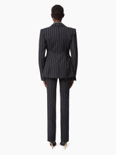 Charger l&#39;image dans la galerie, PINSTRIPE PEPLUM BLAZER IN BLUE - Nina Ricci
