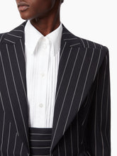 Charger l&#39;image dans la galerie, PINSTRIPE PEPLUM BLAZER IN BLUE - Nina Ricci
