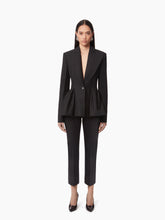 Charger l&#39;image dans la galerie, WOOL GABARDINE PEPLUM BLAZER IN BLACK - Nina Ricci
