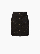 Cargar imagen en el visor de la galería, QUILTED DENIM SKIRT IN BLACK - Nina Ricci
