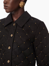 Cargar imagen en el visor de la galería, QUILTED DENIM JACKET IN BLACK - Nina Ricci
