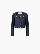 Cargar imagen en el visor de la galería, SWEETHEART NECKLINE DENIM JACKET IN BLUE - Nina Ricci
