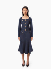 Charger l&#39;image dans la galerie, SWEETHEART NECKLINE DENIM JACKET IN BLUE - Nina Ricci
