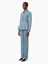 Charger l&#39;image dans la galerie, PEPLUM DENIM JACKET IN BLUE - Nina Ricci
