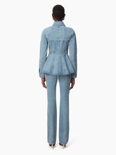 Cargar imagen en el visor de la galería, PEPLUM DENIM JACKET IN BLUE - Nina Ricci
