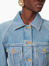 Cargar imagen en el visor de la galería, PEPLUM DENIM JACKET IN BLUE - Nina Ricci
